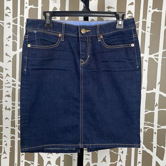 GAP Y2K (2009) Dark Denim Pencil Skirt sz 27/4 - Picture 1 of 8